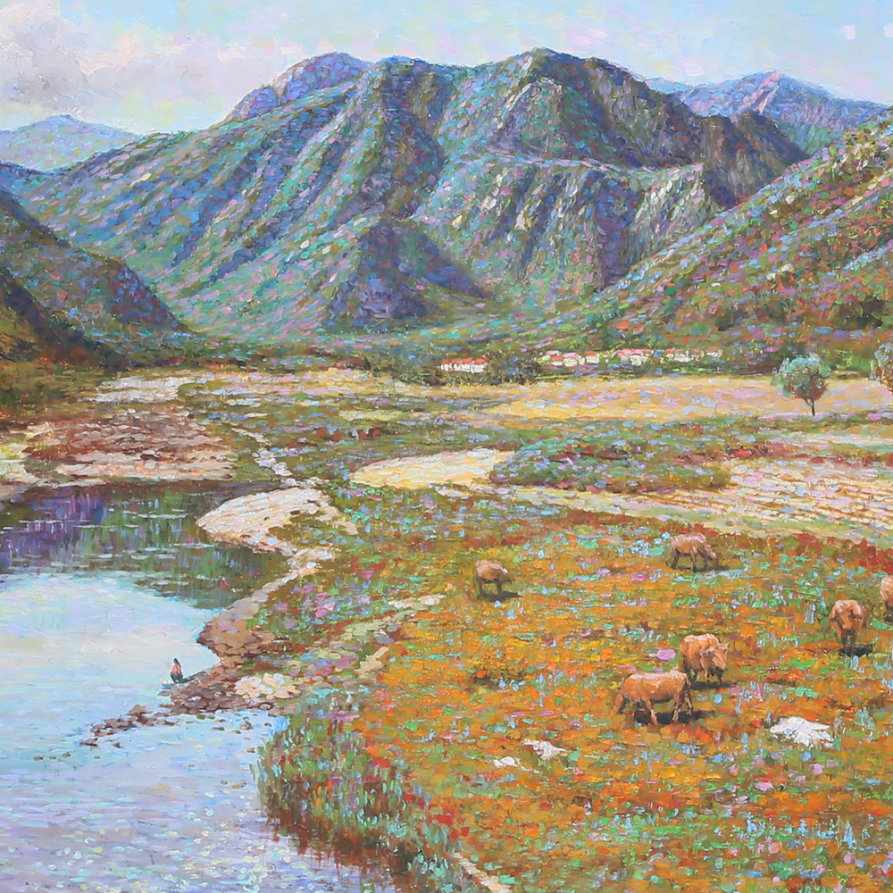 《故乡山川》朝鲜油画