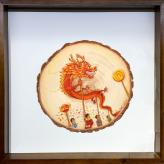 《双珠戏龙》油画艺术作品