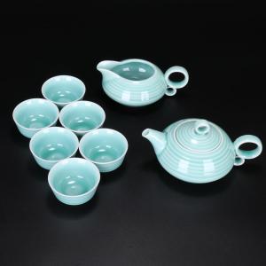 青釉螺纹茶具 茶具艺...